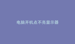 电脑开机点不亮显示器