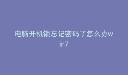 电脑开机锁忘记密码了怎么办win7