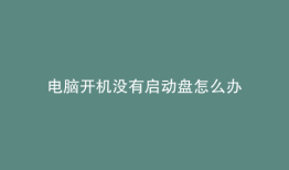 电脑开机没有启动盘怎么办