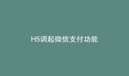 H5调起微信支付功能