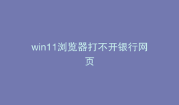 win11浏览器打不开银行网页