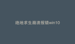 绝地求生崩溃报错win10