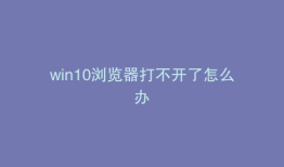 win10浏览器打不开了怎么办