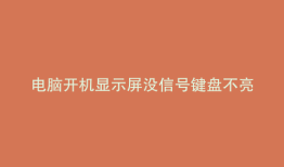 电脑开机显示屏没信号键盘不亮