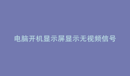 电脑开机显示屏显示无视频信号