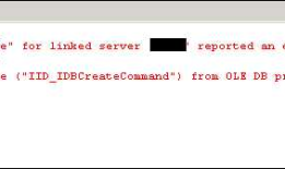 Cannot obtain the required interface ("IID_IDBCreateCommand") from OLE DB provider "OraOLEDB.Oracle" for linked server xxxx