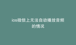 ios微信上无法自动播放音频的情况