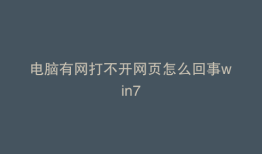 电脑有网打不开网页怎么回事win7