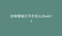 控制面板打不开怎么办win11
