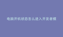 电脑开机状态怎么进入开发者模式