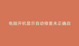 电脑开机显示自动修复未正确启动怎么办