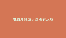电脑开机显示屏没有反应