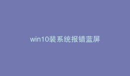 win10装系统报错蓝屏