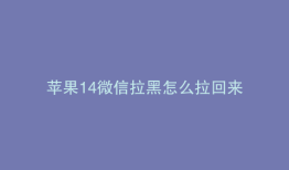 苹果14微信拉黑怎么拉回来
