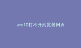 win10打不开浏览器网页