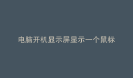 电脑开机显示屏显示一个鼠标