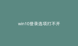 win10登录选项打不开