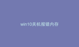 win10关机报错内存
