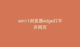 win11浏览器edge打不开网页
