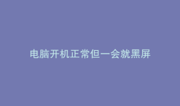 电脑开机正常但一会就黑屏