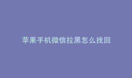 苹果手机微信拉黑怎么找回