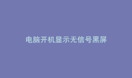 电脑开机显示无信号黑屏