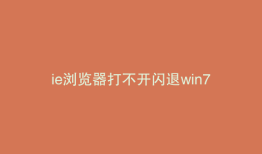 ie浏览器打不开闪退win7