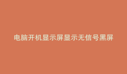 电脑开机显示屏显示无信号黑屏怎么办键盘鼠标不亮