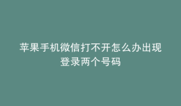 苹果手机微信打不开怎么办出现登录两个号码