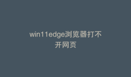 win11edge浏览器打不开网页