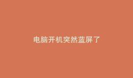 电脑开机突然蓝屏了