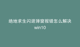 绝地求生闪退弹窗报错怎么解决win10