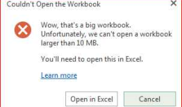 Office Web Apps 2013 修改Excel在线查看文件大小限制