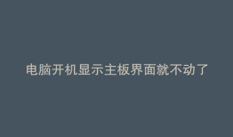 电脑开机显示主板界面就不动了是为什么
