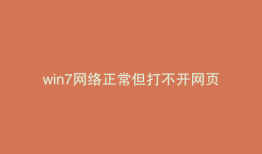 win7网络正常但打不开网页