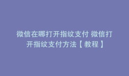 微信在哪打开指纹支付 微信打开指纹支付方法【教程】