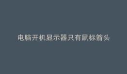 电脑开机显示器只有鼠标箭头