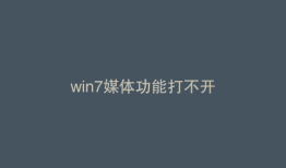 win7媒体功能打不开