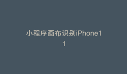 小程序画布识别iPhone11