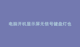 电脑开机显示屏无信号键盘灯也不亮