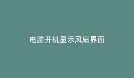 电脑开机显示风扇界面