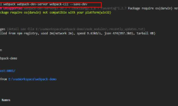 'webpack-dev-server' 不是内部或外部命令，也不是可运行的程序 或批处理文件。解决方法