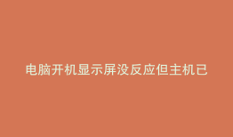 电脑开机显示屏没反应但主机已开机