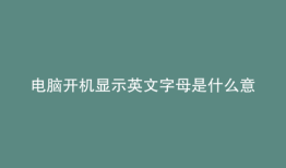 电脑开机显示英文字母是什么意思