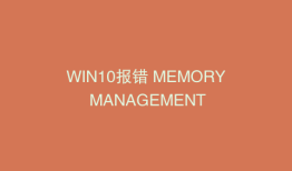 WIN10报错 MEMORY MANAGEMENT