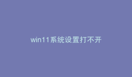 win11系统设置打不开