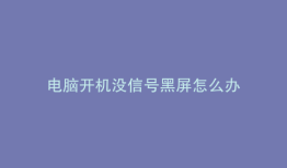 电脑开机没信号黑屏怎么办