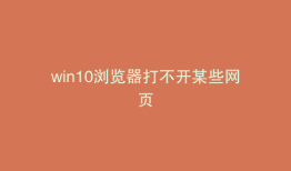 win10浏览器打不开某些网页