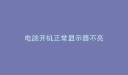 电脑开机正常显示器不亮