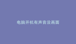 电脑开机有声音没画面